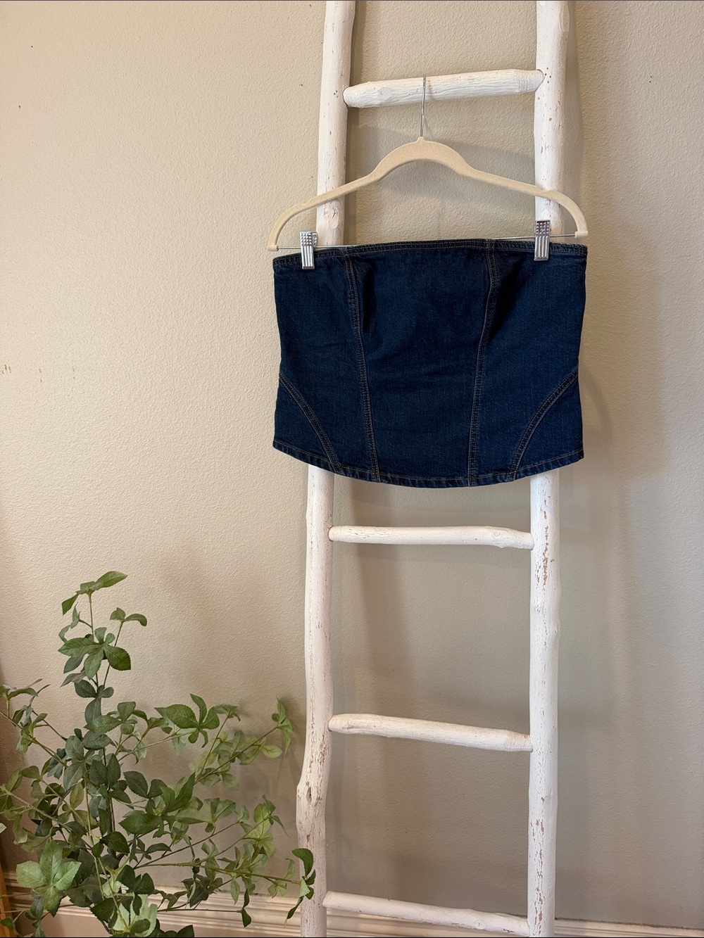 Women’s Dark Blue Denim Tube Top Jeans Skirt Size -8 NWOT